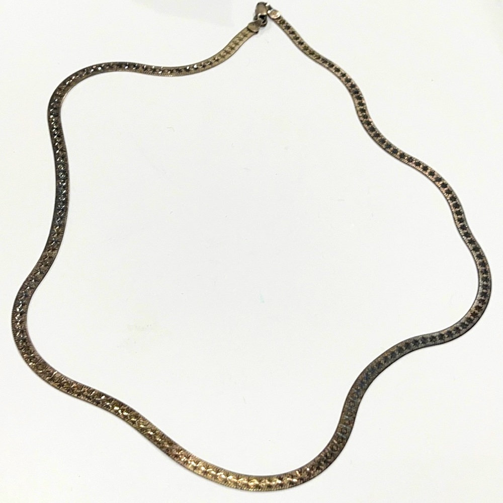 925 Sterling Silver Reversible Omega Necklace